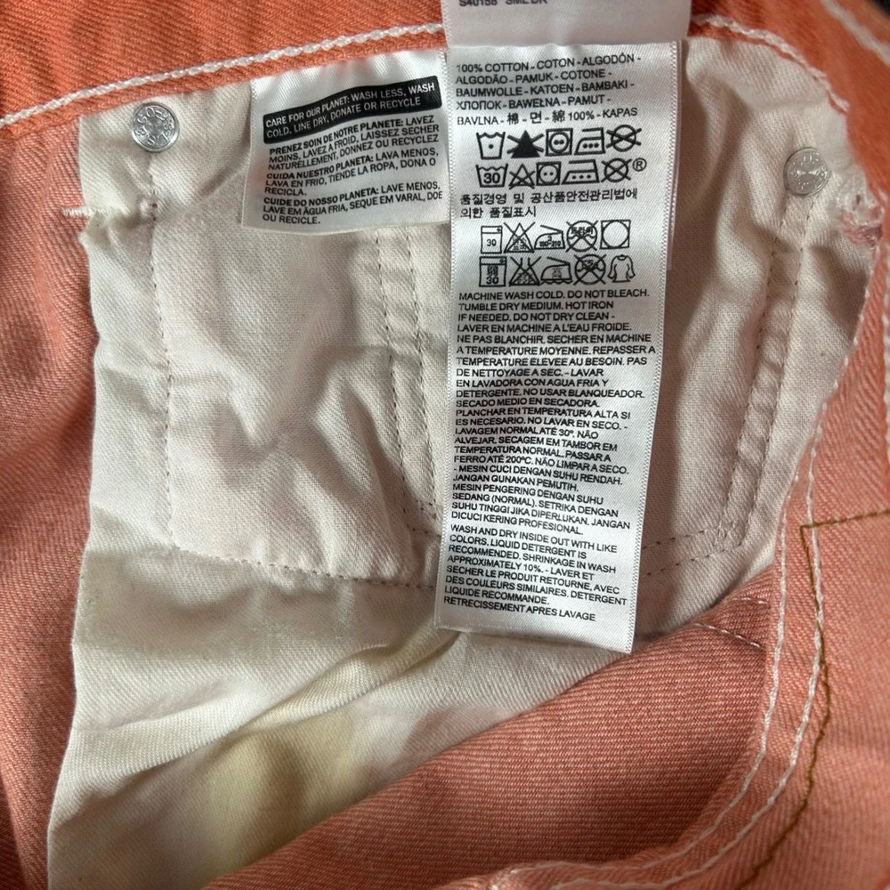Levi's 501 Original Fit Jeans Mens 42x32 Orange Button Fly
